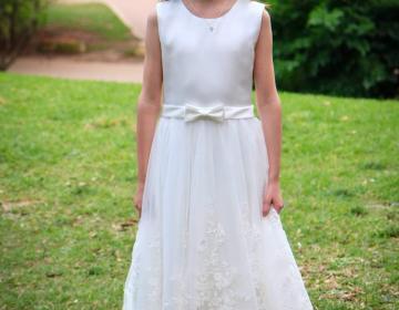 Beautiful Little Flower Girl Dresses With Bow Sash Jewel Satin Tulle 